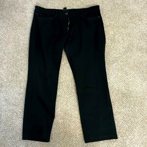 Gently loved black trousers; 5 pockets; sized 12S